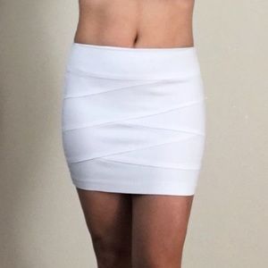 Sexy white mini skirt